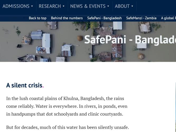 SafePani article header on University of Oxford website