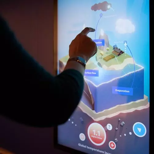 Interactive display at Fair Water Exhibition University of Oxford by Ian Wallman